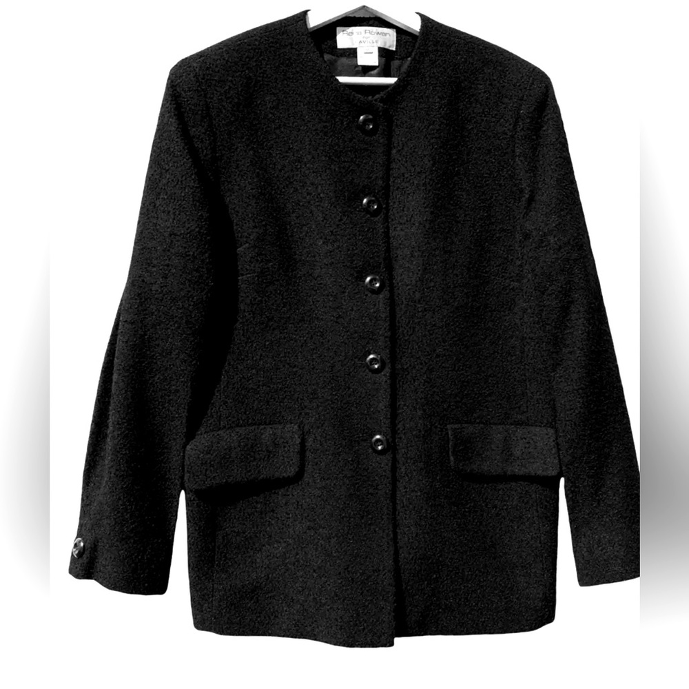 Rena Rowan For Seville Black wool Blazer coat women's Size 16